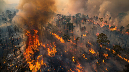 Wildfires ravage forests, threatening nearby roads and houses. The fires are a result of climate change and have affected countries like Italy, Greece, Chile, and Brazil.