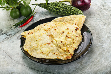 Indian tandori bread - naan with cheese