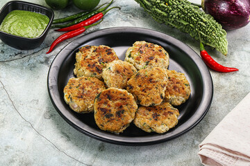 Indian style - chicken kebab with herbs