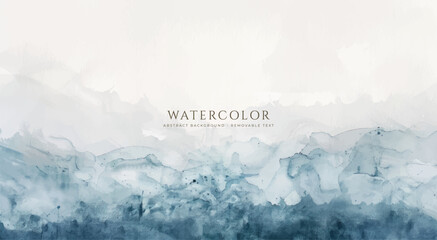 Abstract horizontal watercolor background. Neutral light colored empty space background illustration