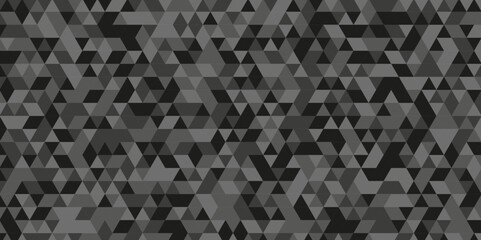 Seamless geometric pattern square shapes low polygon backdrop background. Abstract geometric wall tile and metal cube background triangle wallpaper. Gray and black polygonal background.