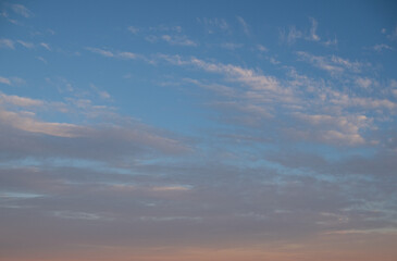 Blue sky after rain,. Beautiful Cumulus clouds flying across the sky,