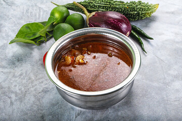 Spicy and Sour Soup with Prawns