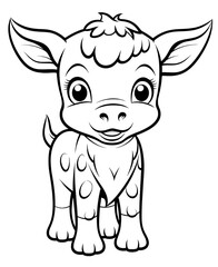 Cute cow cartoon coloring page illustration vector. For kids coloring book. cute cow colouring book image cartoon