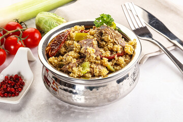 Bulgur with lamb and vegetables