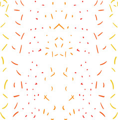 Colored dots and dashes form a symmetrical texture.