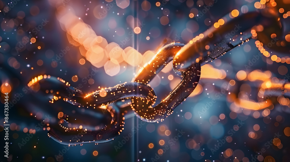 Poster the future of supply chain management encapsulated by the intricate and secure network of chains and