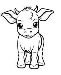 Cute cow cartoon coloring page illustration vector. For kids coloring book. cute cow colouring book image cartoon