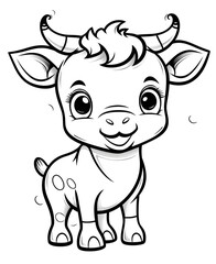 Cute cow cartoon coloring page illustration vector. For kids coloring book. cute cow colouring book image cartoon