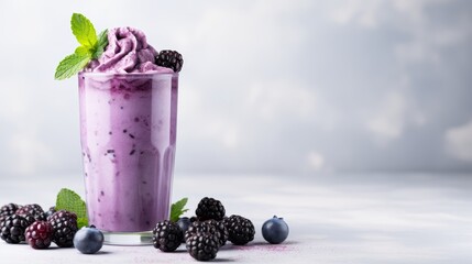 Refreshing smoothie in jar on white table   a delicious and invigorating start to the day