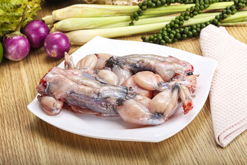 Delicous fresh raw uncooked frog