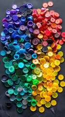 Circular economy practices top view Minimizing resource waste digital binary as object Tetradic color scheme