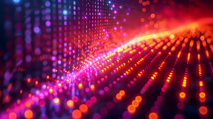 Striking Abstract Binary Code Design with Intersecting Luminous Fuchsia and Amber Lines Clean and Modern Digital Aesthetic