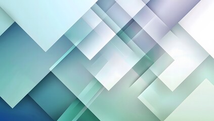 Obraz premium Blue and green shapes on a soft, light background.