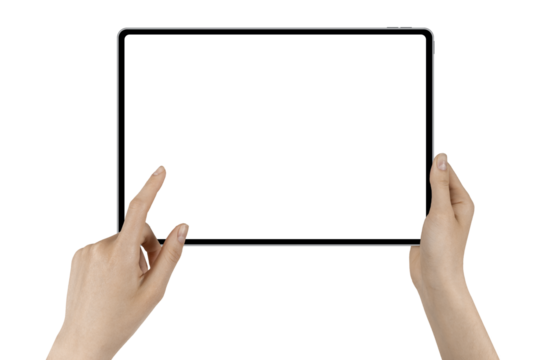 a tablet in a hand
