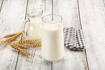 Organic milk in the glass