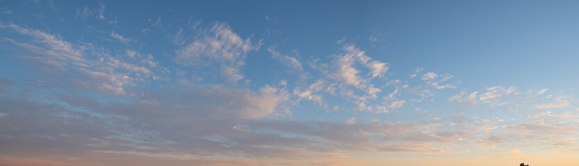 Blue sky after rain,. Beautiful Cumulus clouds flying across the sky,