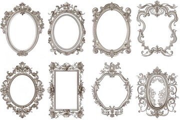 Vintage Victorian Decorative Frame Set for Wedding with Floral Ornament