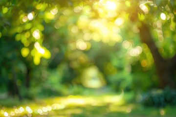 Obraz premium Travel Sunny Nature. Evergreen Greenery in Beautiful Nature Abstract Background