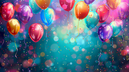 Celebrate with balloons! A vibrant background for your special day.