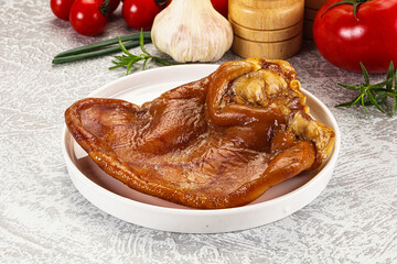 Smoked pork ear snack appetizer