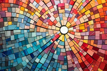Mosaic Tiles Material Structure Background - Generative AI