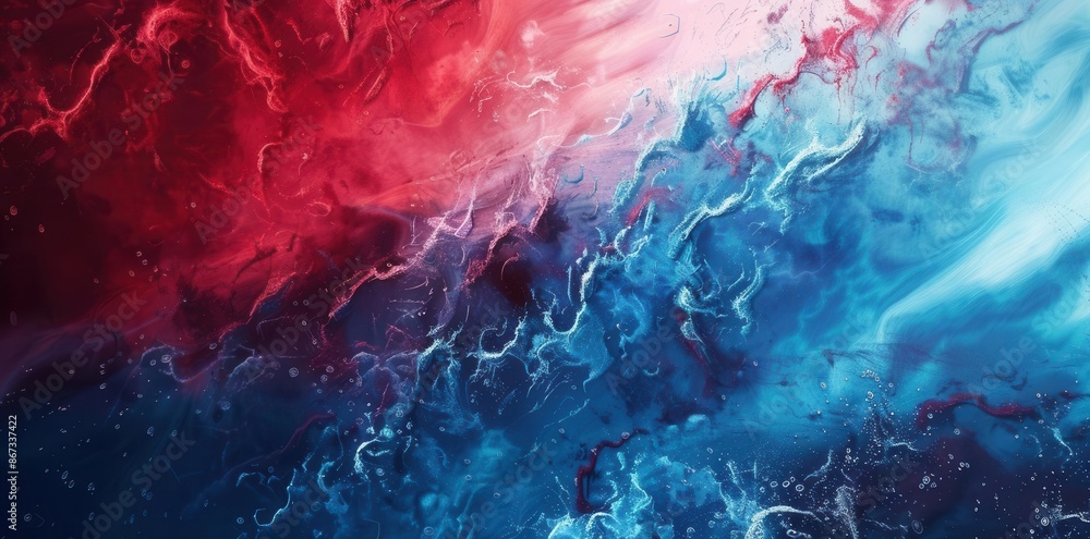 Poster dynamic color play. abstract red and blue background concept