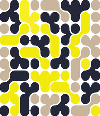 Abstract doodle shape seamless pattern. Creative minimalist style art background, trendy design with basic shapes. Modern color wallpaper print backdrop.