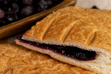 blueberry jam as a filling for a bun