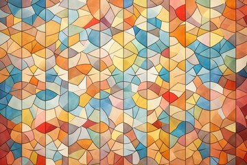 Fototapeta premium Mosaic Tiles Material Structure Background - Generative AI