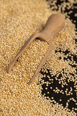 a large amount of quinoa groats during porridge cooking