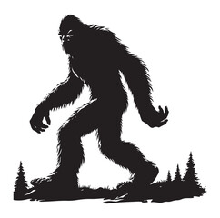 Bigfoot animal silhouette vector 