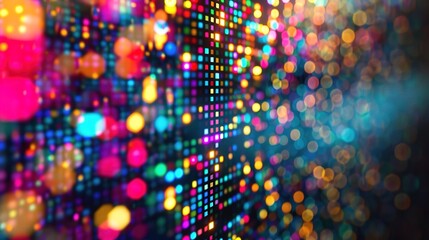 Obraz premium Abstract Digital Matrix of Vibrant Tiny Squares Background