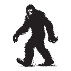 Bigfoot animal silhouette vector 