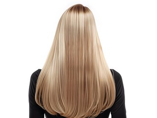 Naklejka premium Blonde Woman with Straight Hair on White Background
