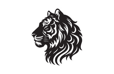 Fototapeta premium vector silhouette illustration of a tiger on white background