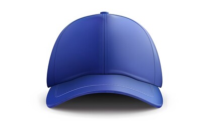 blue Baseball Cap on White Background


