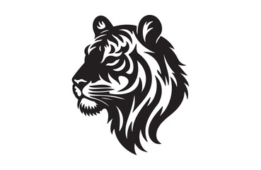 vector silhouette illustration of a tiger on white background