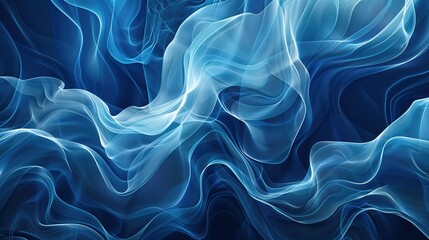 Obraz premium Serene Fluidity: Abstract Waves of Gradient Blues