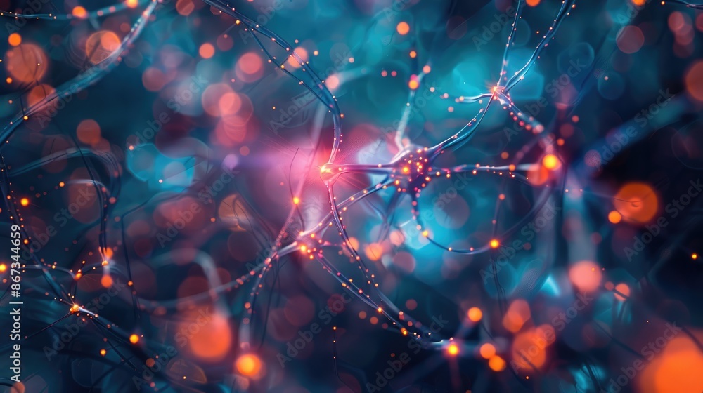 Aufkleber futuristic ai neural network infused with abstract elements in ultradetailed 4k visualization, gener