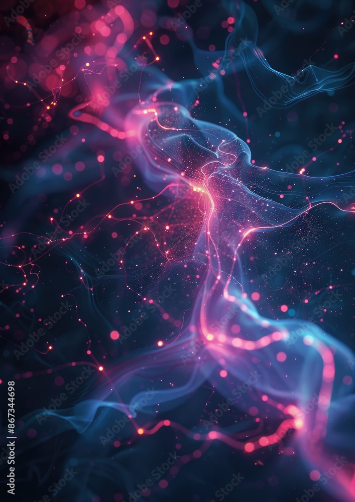 Poster futuristic ai data visualization: intricate neural pathways in 4k ultra detail, generative ai