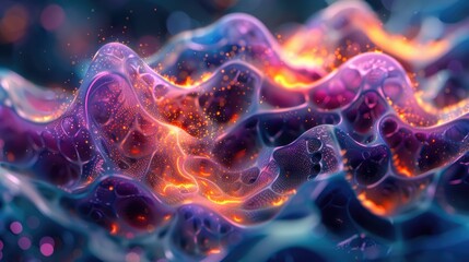 Obraz premium Futuristic Vibrant AI Neural Network Abstract Representation in Ultra Detail 4K Resolution, Generative AI