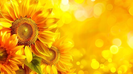 Sunflowers on a yellow background.