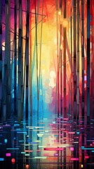 Bamboo Material Structure Background - Generative AI