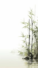 Fototapeta premium Bamboo Material Structure Background - Generative AI