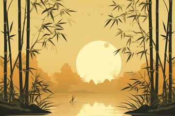 Bamboo Material Structure Background - Generative AI