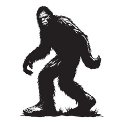 Bigfoot animal silhouette vector 