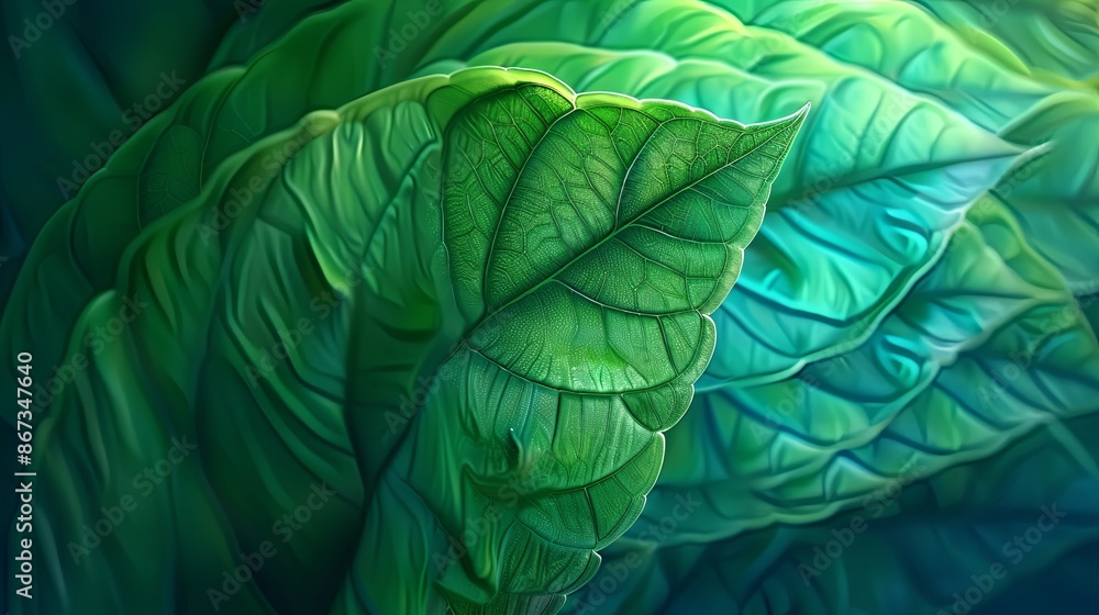 Poster abstract natural floral green tropical plant close-up background