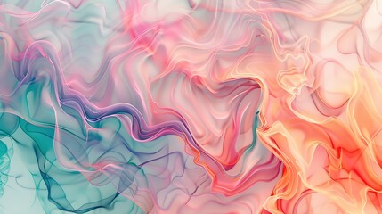 Fototapeta premium Serene Fluid Abstract Sketches: Soft Lines and Pastel Colors