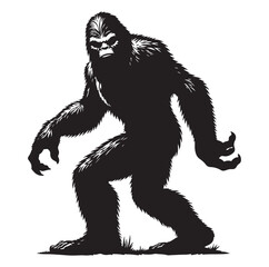 Bigfoot animal silhouette vector 